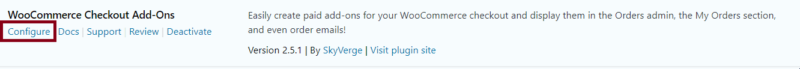 woocommerce check out addons configuration
