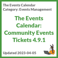 The Events Calendar: Community Events Tickets